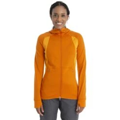 Icebreaker Quantum ZoneKnit™ Kapuzenjacke Damen - Earth/Solar