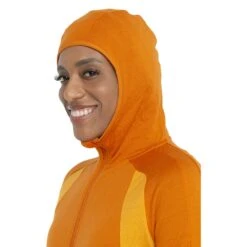 Icebreaker Quantum ZoneKnit™ Kapuzenjacke Damen - Earth/Solar -Deutschland Icebreaker Verkaufs-Shop icebreaker womens quantum zoneknit long sleeve zip hoodie earth solar model 7 1535782