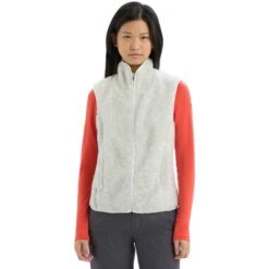 Icebreaker RealFleece™ High Pile Fleeceweste Damen - Ecru HTHR
