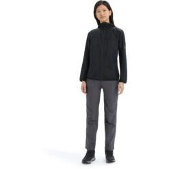 Icebreaker Shell+™ Cotton Windbreaker Damen - Schwarz -Deutschland Icebreaker Verkaufs-Shop icebreaker womens shell plus cotton windbreaker black 3 1555125