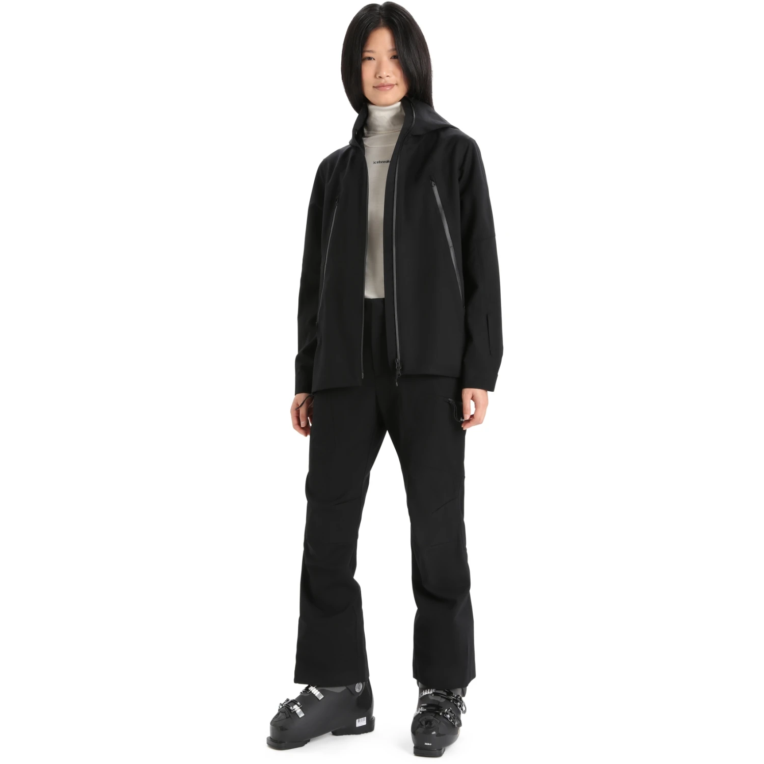 Icebreaker Shell+™ Kapuzenjacke Damen - Schwarz 11 Icebreaker Shell+™ Kapuzenjacke Damen - Schwarz – Bild 11