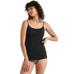 Deutschland Icebreaker Verkaufs-Shop 13 Icebreaker Siren Bra Cami BH-Hemd Damen - Schwarz