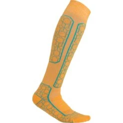 Icebreaker Ski+ Medium OTC Alpine Geo Socken Damen - Solar/Flux Green