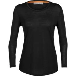 Icebreaker Sphere II Langarmshirt Damen - Schwarz -Deutschland Icebreaker Verkaufs-Shop icebreaker womens sphere ii long sleeve tee black 1 1148098
