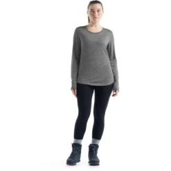 Icebreaker Sphere II Langarmshirt Damen - Metro Heather -Deutschland Icebreaker Verkaufs-Shop icebreaker womens sphere ii long sleeve tee metro heather 4 1148094
