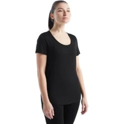 Icebreaker Sphere II Scoop T-Shirt Damen - Schwarz