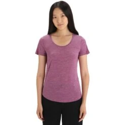Icebreaker Sphere II Scoop T-Shirt Damen - Go Berry Hthr