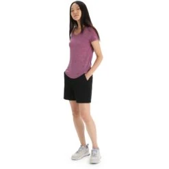 Icebreaker Sphere II Scoop T-Shirt Damen - Go Berry Hthr -Deutschland Icebreaker Verkaufs-Shop icebreaker womens sphere ii short sleeve scoop tee go berry hthr 5 1382179