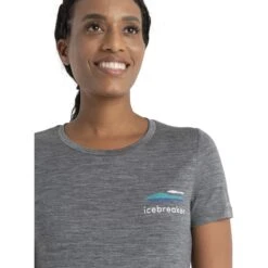 Icebreaker Tech Lite II Aotearoa T-Shirt Damen - Gritstone HTHR -Deutschland Icebreaker Verkaufs-Shop icebreaker womens tech lite ii aotearoa short sleeve tee gritstone hthr 4 1535680