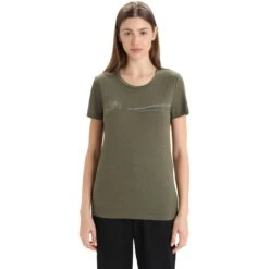 Icebreaker Tech Lite II Cadence Paths T-Shirt Damen - Loden
