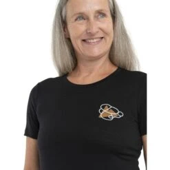 Icebreaker Tech Lite II Community T-Shirt Damen - Schwarz -Deutschland Icebreaker Verkaufs-Shop icebreaker womens tech lite ii community short sleeve tee black model 4 1499098