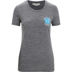 Icebreaker Tech Lite II Icebreaker Earth T-Shirt Damen - Gritstone Hthr -Deutschland Icebreaker Verkaufs-Shop icebreaker womens tech lite ii icebreaker earth short sleeve tee gritstone hthr 1 1384665