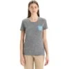 Icebreaker Tech Lite II Icebreaker Earth T-Shirt Damen - Gritstone Hthr