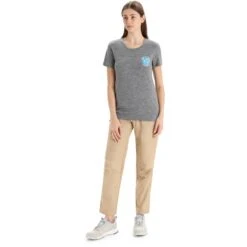 Icebreaker Tech Lite II Icebreaker Earth T-Shirt Damen - Gritstone Hthr -Deutschland Icebreaker Verkaufs-Shop icebreaker womens tech lite ii icebreaker earth short sleeve tee gritstone hthr 5 1384669
