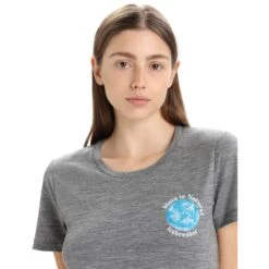 Icebreaker Tech Lite II Icebreaker Earth T-Shirt Damen - Gritstone Hthr -Deutschland Icebreaker Verkaufs-Shop icebreaker womens tech lite ii icebreaker earth short sleeve tee gritstone hthr 6 1384670
