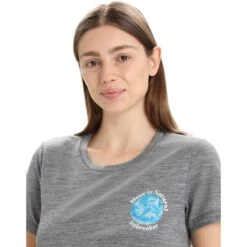 Icebreaker Tech Lite II Icebreaker Earth T-Shirt Damen - Gritstone Hthr -Deutschland Icebreaker Verkaufs-Shop icebreaker womens tech lite ii icebreaker earth short sleeve tee gritstone hthr 7 1384671