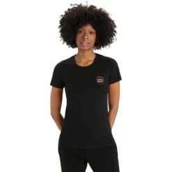 Icebreaker Tech Lite II Natural Alps T-Shirt Damen - Schwarz