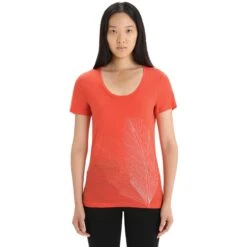 Icebreaker Tech Lite II Scoop Plume T-Shirt Damen - Vibrant Earth