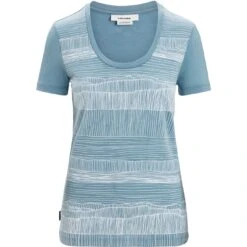 Icebreaker Tech Lite II Scoop Reflection Lines T-Shirt Damen - Astral Blue -Deutschland Icebreaker Verkaufs-Shop icebreaker womens tech lite ii reflection lines short sleeve scoop tee astral blue 1 1384590