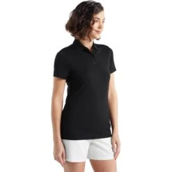 Icebreaker Tech Lite II Polo-Shirt Damen - Schwarz