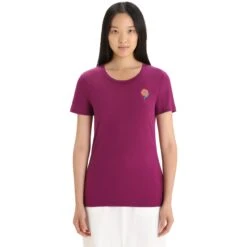 Icebreaker Tech Lite II Springtime Flowers T-Shirt Damen - Go Berry