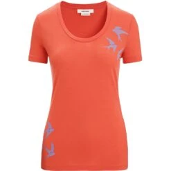 Icebreaker Tech Lite II Swarming Shapes Scoop T-Shirt Damen - Vibrant Earth -Deutschland Icebreaker Verkaufs-Shop icebreaker womens tech lite ii swarming shapes scoop t shirt vibrant earth 1 1382321