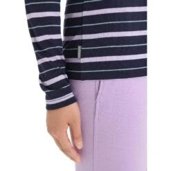 Icebreaker Wave Langarmshirt Damen - Midnight Navy/Purple Gaze/Stripe -Deutschland Icebreaker Verkaufs-Shop icebreaker womens wave long sleeve tee midnight navy purple gaze stripe 7 1384779