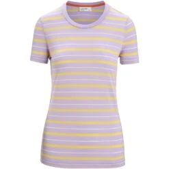 Icebreaker Wave T-Shirt Damen - Purple Gaze/Summer/Stripe -Deutschland Icebreaker Verkaufs-Shop icebreaker womens wave short sleeve tee purple gaze summer stripe 1 1384796