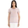 Icebreaker Wave T-Shirt Damen - Purple Gaze/Summer/Stripe
