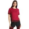 Icebreaker ZoneKnit™ Boxy T-Shirt Damen - Cherry/Espresso