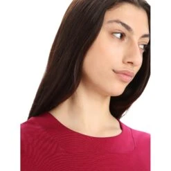 Icebreaker ZoneKnit™ Boxy T-Shirt Damen - Cherry/Espresso -Deutschland Icebreaker Verkaufs-Shop icebreaker womens zoneknit boxy short sleeve tee cherry espresso 4 1271492