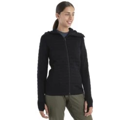 Icebreaker ZoneKnit™ Explore Kapuzenjacke Damen - Schwarz