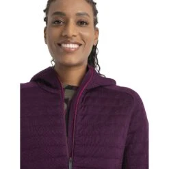 Icebreaker ZoneKnit™ Explore Kapuzenjacke Damen - Nightshade -Deutschland Icebreaker Verkaufs-Shop icebreaker womens zoneknit explore long sleeve zip hoodie nightshade 5 1535671