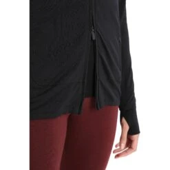 Icebreaker ZoneKnit™ Jacke Damen - Schwarz -Deutschland Icebreaker Verkaufs-Shop icebreaker womens zoneknit long sleeve zip black 10 1271383