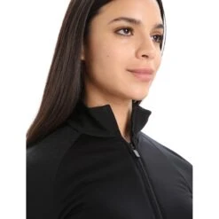 Icebreaker ZoneKnit™ Jacke Damen - Schwarz -Deutschland Icebreaker Verkaufs-Shop icebreaker womens zoneknit long sleeve zip black 4 1271377