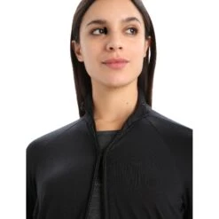 Icebreaker ZoneKnit™ Jacke Damen - Schwarz -Deutschland Icebreaker Verkaufs-Shop icebreaker womens zoneknit long sleeve zip black 5 1271378