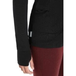 Icebreaker ZoneKnit™ Jacke Damen - Schwarz -Deutschland Icebreaker Verkaufs-Shop icebreaker womens zoneknit long sleeve zip black 8 1271381