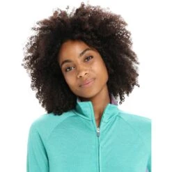Icebreaker ZoneKnit™ Jacke Damen - Fresh/Purple Gaze -Deutschland Icebreaker Verkaufs-Shop icebreaker womens zoneknit long sleeve zip fresh purple gaze 6 1382405