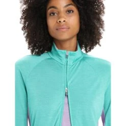 Icebreaker ZoneKnit™ Jacke Damen - Fresh/Purple Gaze -Deutschland Icebreaker Verkaufs-Shop icebreaker womens zoneknit long sleeve zip fresh purple gaze 7 1382406