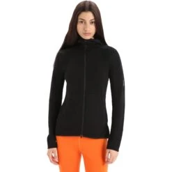 Icebreaker ZoneKnit™ Kapuzenjacke Damen - Schwarz