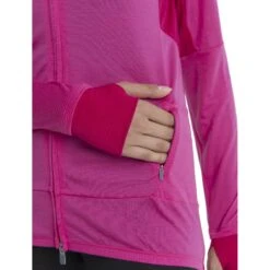 Icebreaker ZoneKnit™ Jacke Damen - Tempo/Electron Pink -Deutschland Icebreaker Verkaufs-Shop icebreaker womens zoneknit long sleeve zip tempo electron pink 4 1535856