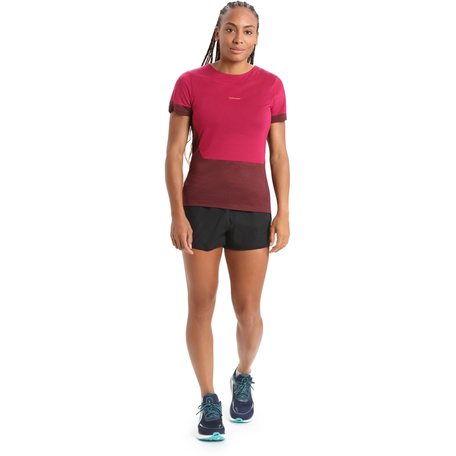 Icebreaker ZoneKnit™ Slit Back T-Shirt Damen - Cherry/Espresso 4 Icebreaker ZoneKnit™ Slit Back T-Shirt Damen - Cherry/Espresso – Bild 4